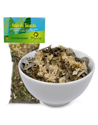 Banho de Ervas Anjo da Guarda da marca Djovia, pacote fechado e vasilha branca funda. À venda para todo o Brasil na Natureza Divina.