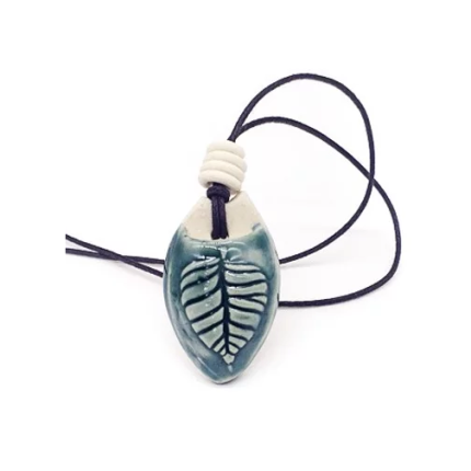Colar Aromático - Folha Bodhi - Verde