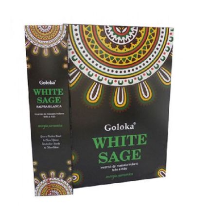 Incenso Goloka White Sage Salvia Branca