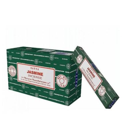 Caixa de Incenso Satya Jasmine (Jasmim) Massala Original, com varetas.