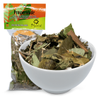 Banho de Ervas Prosperidade da marca Djovia, pacote fechado e vasilha branca funda. À venda para todo o Brasil na Natureza Divina.